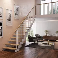 Geradeläufige Treppe